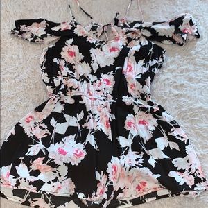 Black floral romper